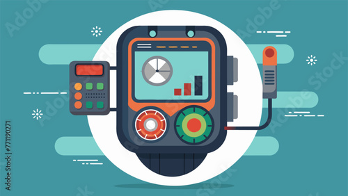 A closeup of a handheld diagnostic device that is used to monitor the performance of various machinery helping to identify and address