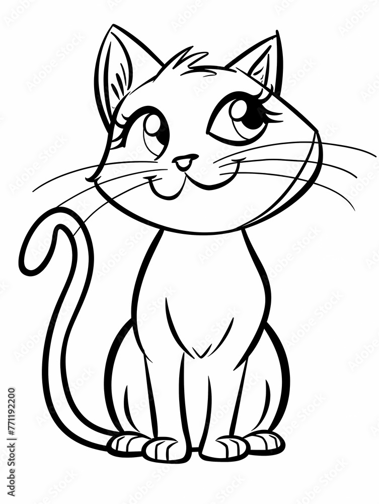Cute Kitty Coloring Page Cute Kitty Coloring Page