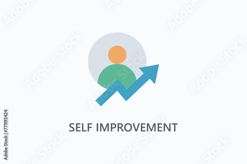 Self improvement vector, icon or logo sign symbol illustration