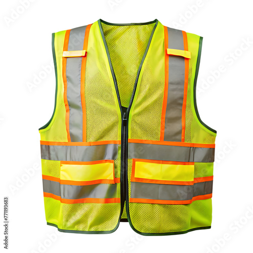 yellow and orange work uniform with reflective stripes