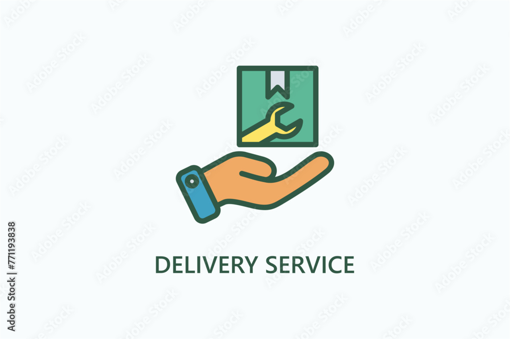 Delivery service vector, icon or logo sign symbol illustration