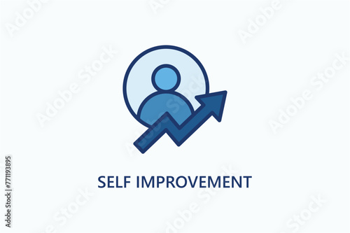Self improvement vector, icon or logo sign symbol illustration