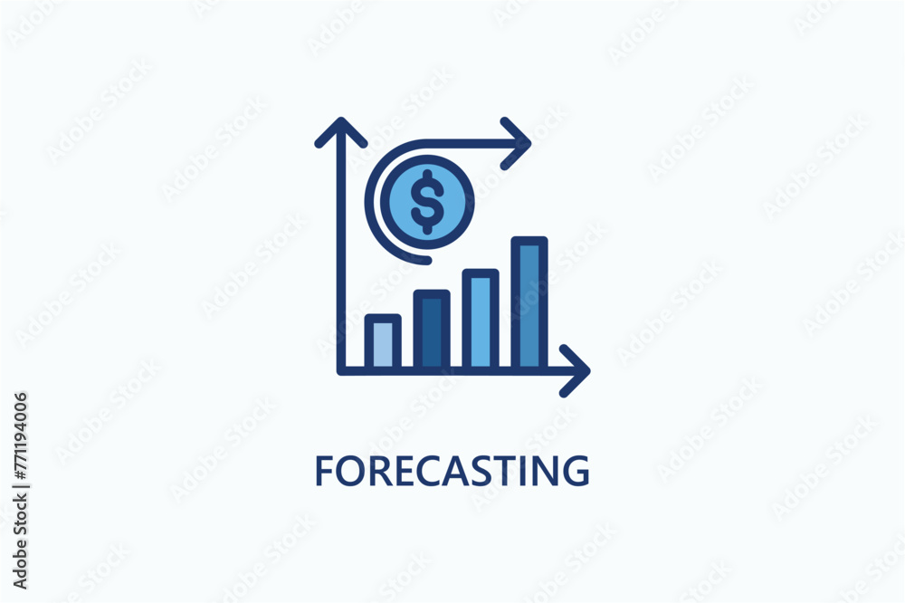 Forecasting vector, icon or logo sign symbol illustration