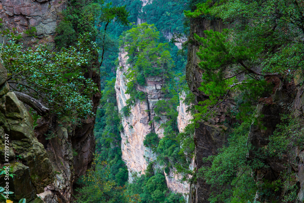 Unique mountain scenery in Zhangjiajie, Hunan Province, China