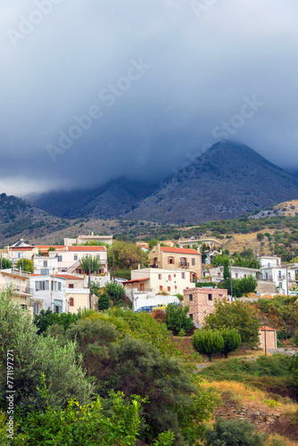 village in the mountains of the island of Crete, Greece