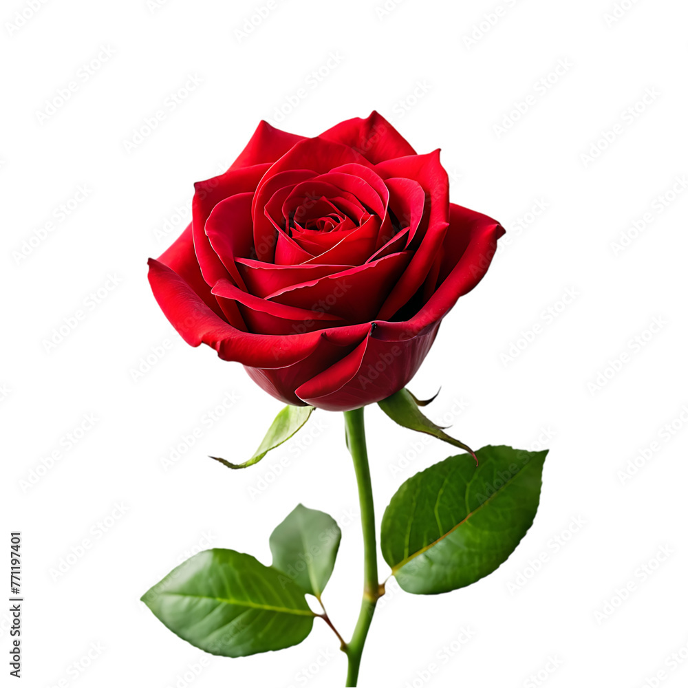 Fototapeta premium red rose flower isolated.