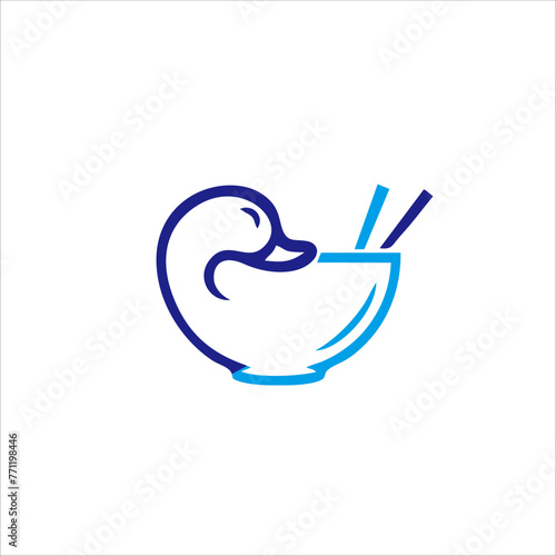 Print duck bowl logo design for your identity and brand