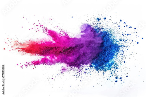 colored powder scattered on a white background