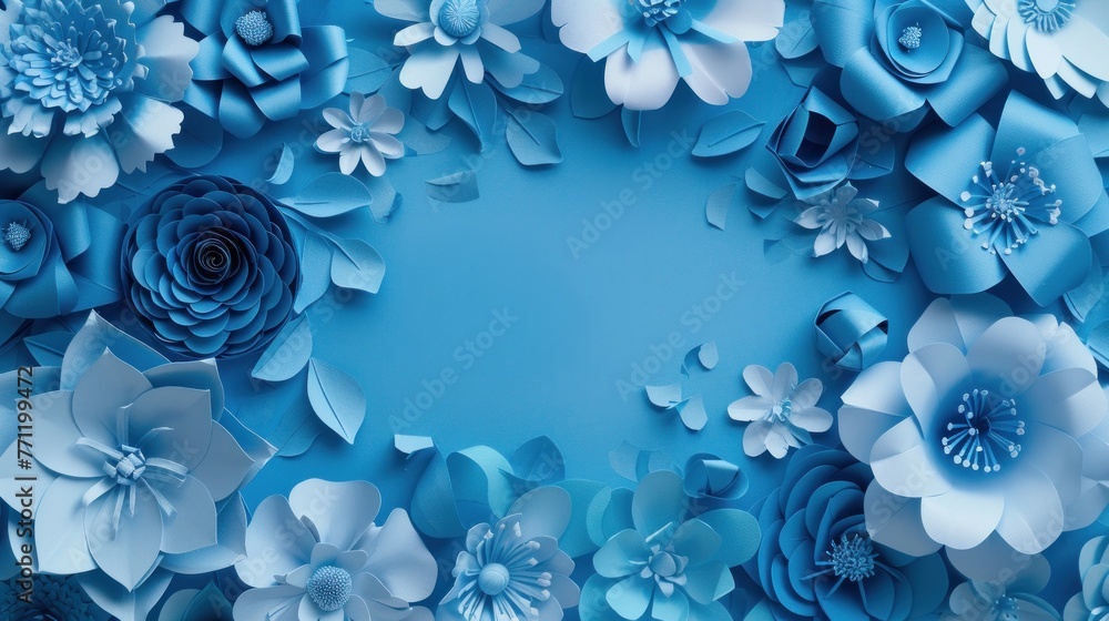 Blue Paper Flower Canvas for Mother's Day Greeting Cards Blue Paper Flower Canvas for Mother's Day Greeting Cards