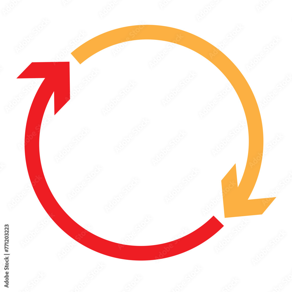Dual semi circle arrow. Vector illustration. Semicircular curved thin long double ended arrow.