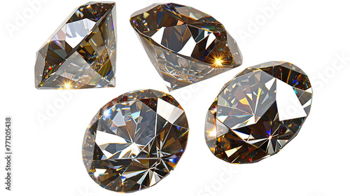 Diamond Collection  Luxurious Gemstones Isolated on Transparent Background for Elegant Jewelry Designs.