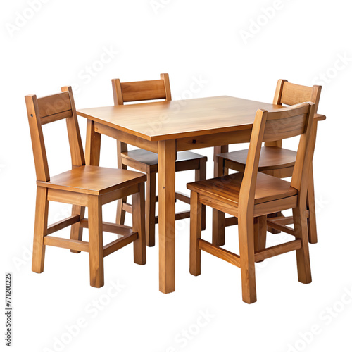 round wooden table and chairs