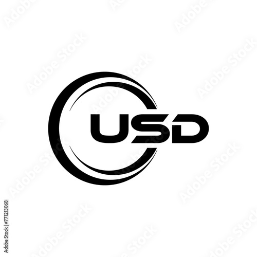 USD letter logo design with white background in illustrator, cube logo, vector logo, modern alphabet font overlap style. calligraphy designs for logo, Poster, Invitation, etc.