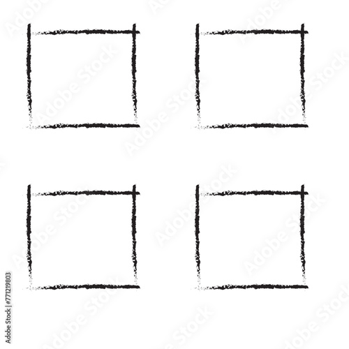 Hand drawn different type of sketch frame vector. Simple doodle  pencil frame border shape. Hand drawn doodle scribble border element for text quote template. Pencil brush stroke style. 