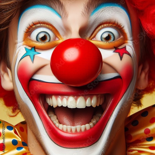 Funny smiling clown face