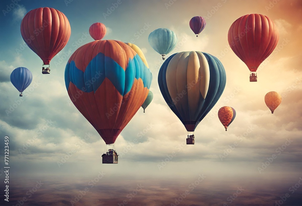 Fototapeta hot air balloon in flight