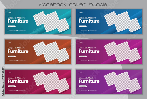 Social media facebook cover banner design for furniture or home decor business.