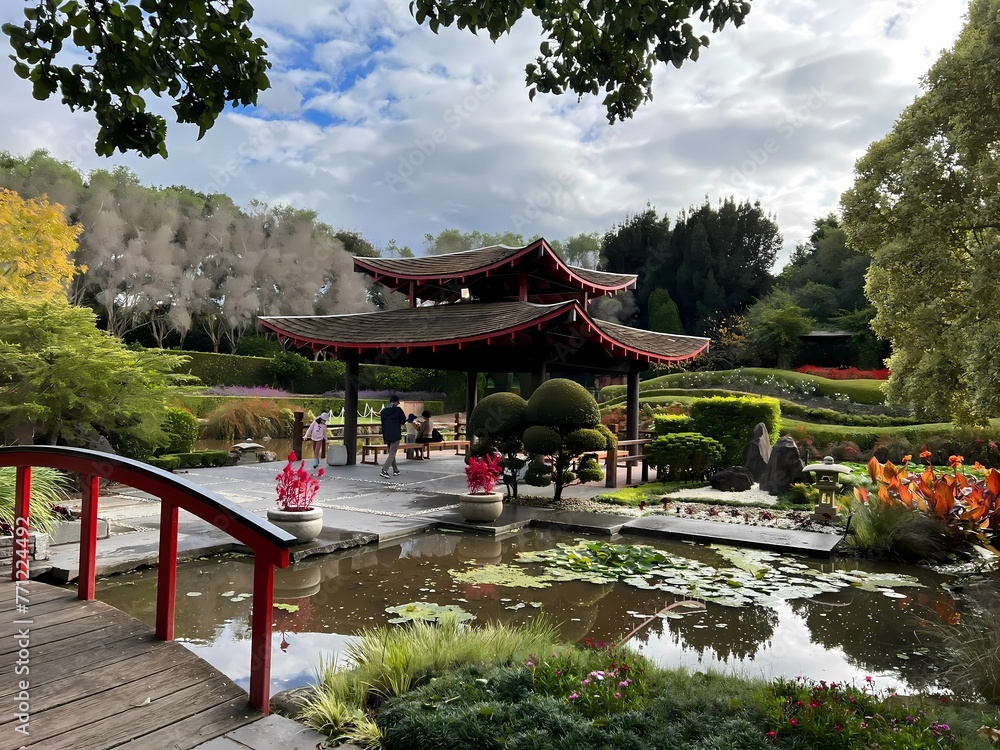 chinese pavilion in the garden