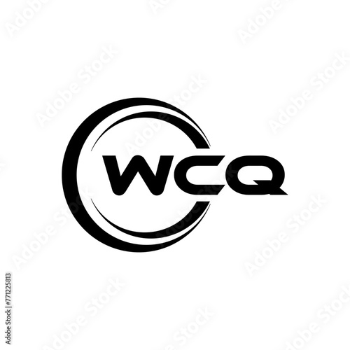 WCQ letter logo design with white background in illustrator  cube logo  vector logo  modern alphabet font overlap style. calligraphy designs for logo  Poster  Invitation  etc.