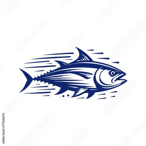 Tuna vector logo. tuna logo design vector illustration