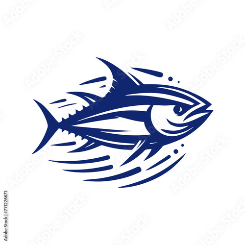 Tuna vector logo. tuna logo design vector illustration