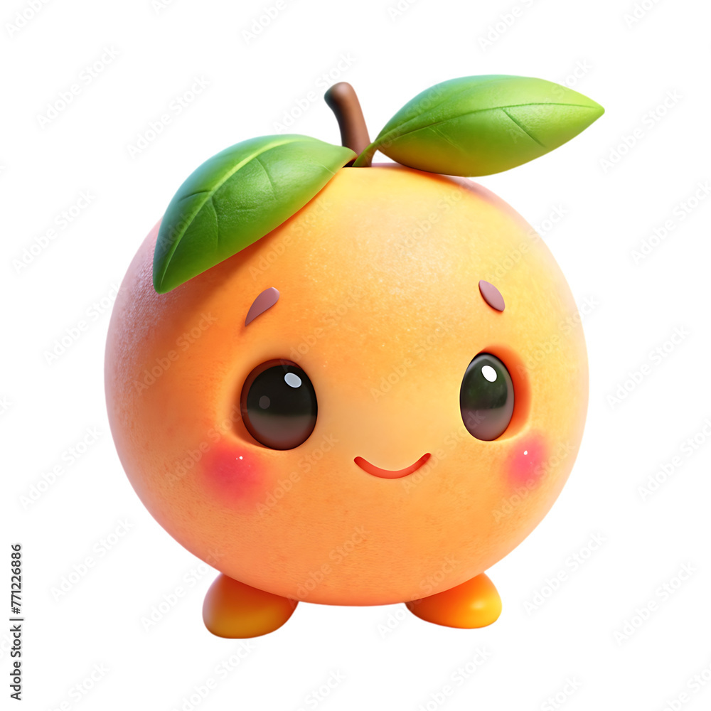 Obraz premium adorable orange fruit animated character