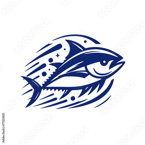 Tuna vector logo. tuna logo design vector illustration