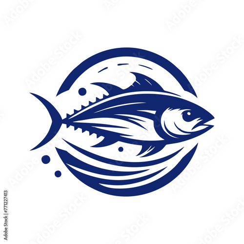 Tuna vector logo. tuna logo design vector illustration