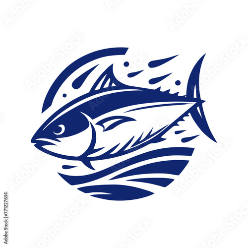 Tuna vector logo. tuna logo design vector illustration