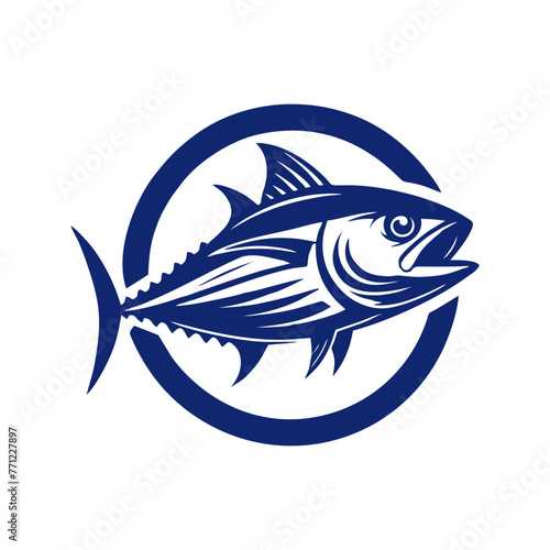 Tuna vector logo. tuna logo design vector illustration