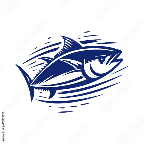 Tuna vector logo. tuna logo design vector illustration