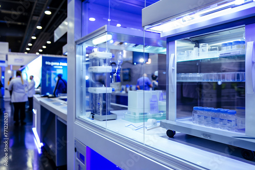 Trade show showcasing clean room technology for medical facilities