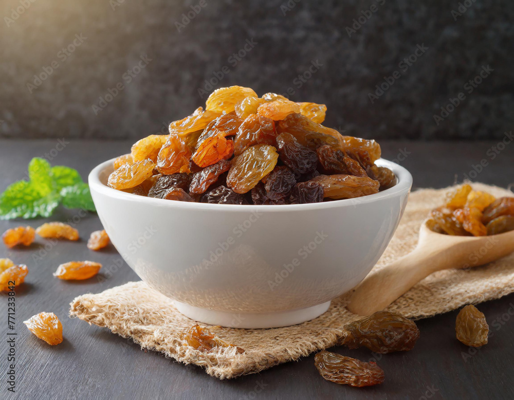raisin in white bowl raisin in white bowl