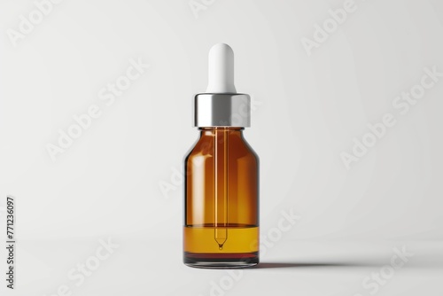 Blank glass bottle mock up for cosmetic serum.