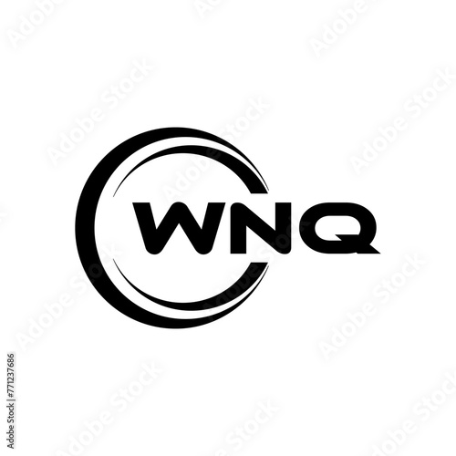 WNQ letter logo design with white background in illustrator  cube logo  vector logo  modern alphabet font overlap style. calligraphy designs for logo  Poster  Invitation  etc.