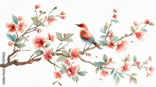 Blossom and the bird--chinese element--bird finding  © Roses