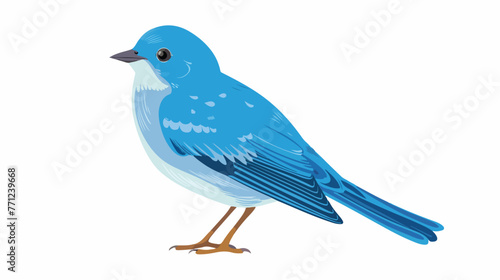 Blue bird flat vector isolated on white background 