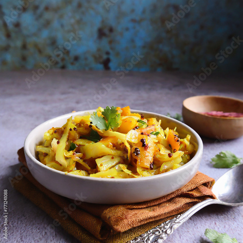 stir fried cabbage salad or patta gobi ki sabzi