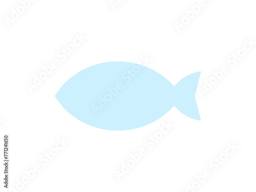 ミニマル魚マーク：薄青