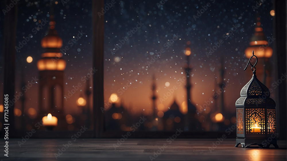 Fototapeta premium lantern islamic background