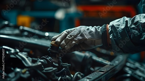 A scene with a mechanic in the work area, reflecting the care and responsibility for the technical condition of the cars.