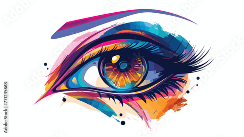 Colorful creative eye concept flat vector isolated on