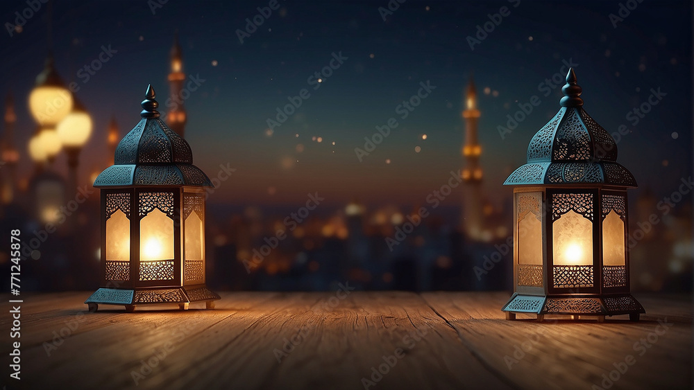Fototapeta premium lantern islamic background