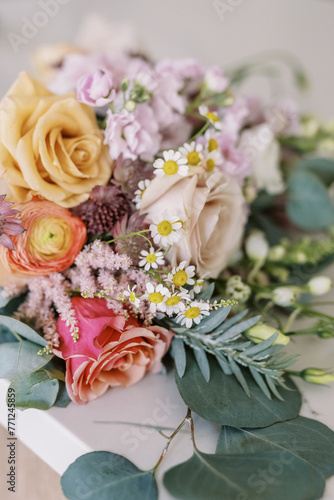 Vibrant floral arrangement with mixed blooms