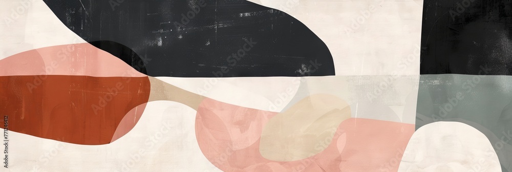 Abstract geometric shapes in earth tones and scandinavian, japandi ...