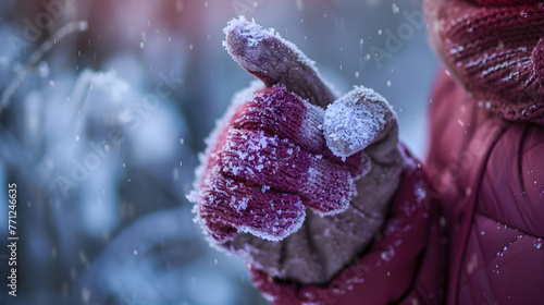 The Impact of Cold Weather on Human Hands: Stark White Knuckles in Chilly Surroundings photo