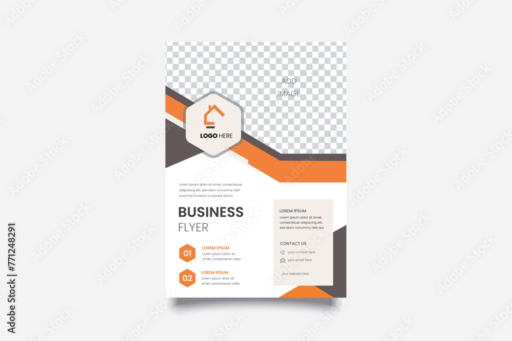 Modern Corporate business flyer template design set or a4 flyer template with orange and gray color. marketing, business proposal, promotion flyer