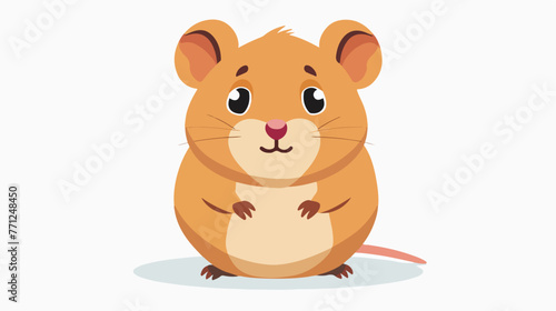 Cute hamster cartoon flat vector isolated on white background