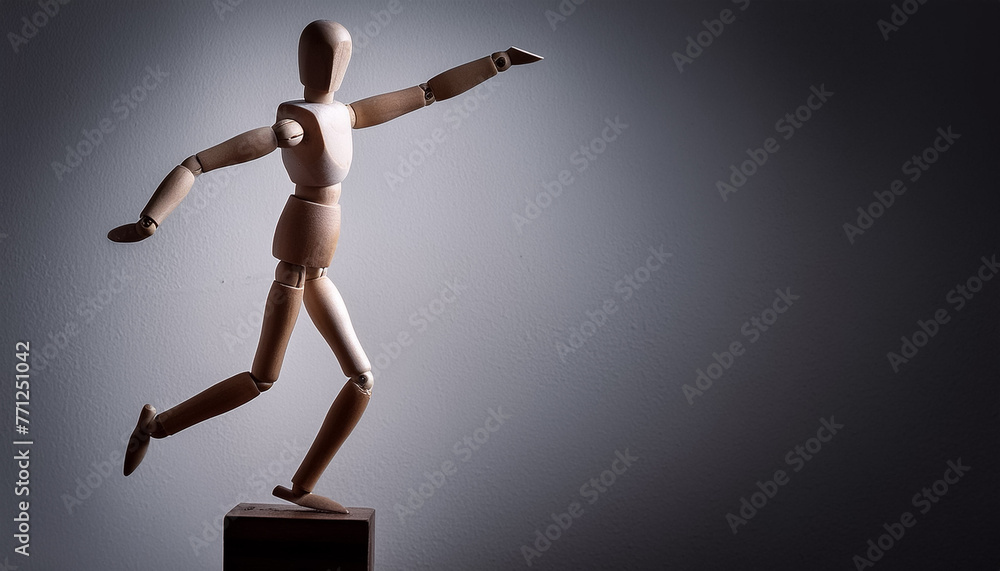 デッサン人形　木製　人形　木　ポーズ　関節　動き　余白　素材