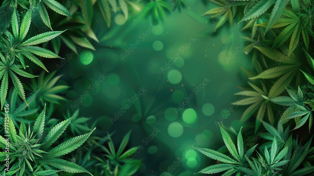 Dark green Cannabis Sativa plant leaves creating a dense, textured background. Dark green Cannabis Sativa plant leaves creating a dense, textured background.